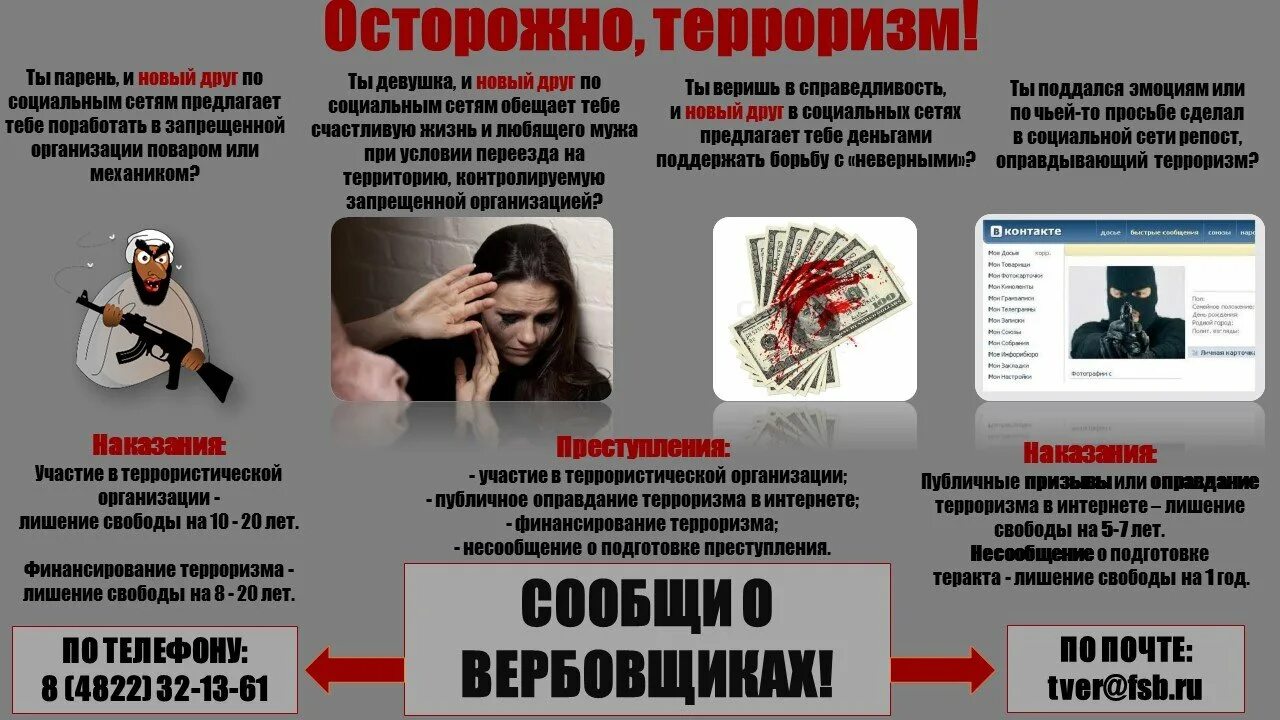 Выделяют следующие способы использования сети интернет террористами