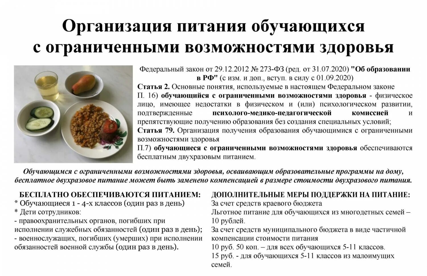 рекомендации по организации питания в школе. обеденный зал школьной столовой. компенсация за питание детям инвалидам обучающимся на дому. бесплатное питание обучающихся. организация питания детей в образовательных учреждениях.