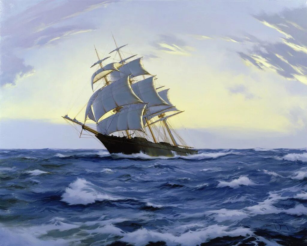 Парусник масло. Brereton james. картины маслом море. художник дэн бреретон. художник-маринист а.ефимов морские картины. художник - маринист david james.