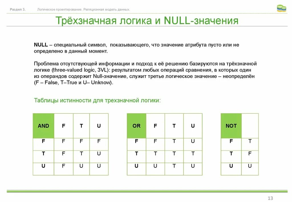 Троичная логика таблица истинности. Трехзначная логика таблица истинности. Логическое проектирование. Логические значение null. Логическое и аналитическое