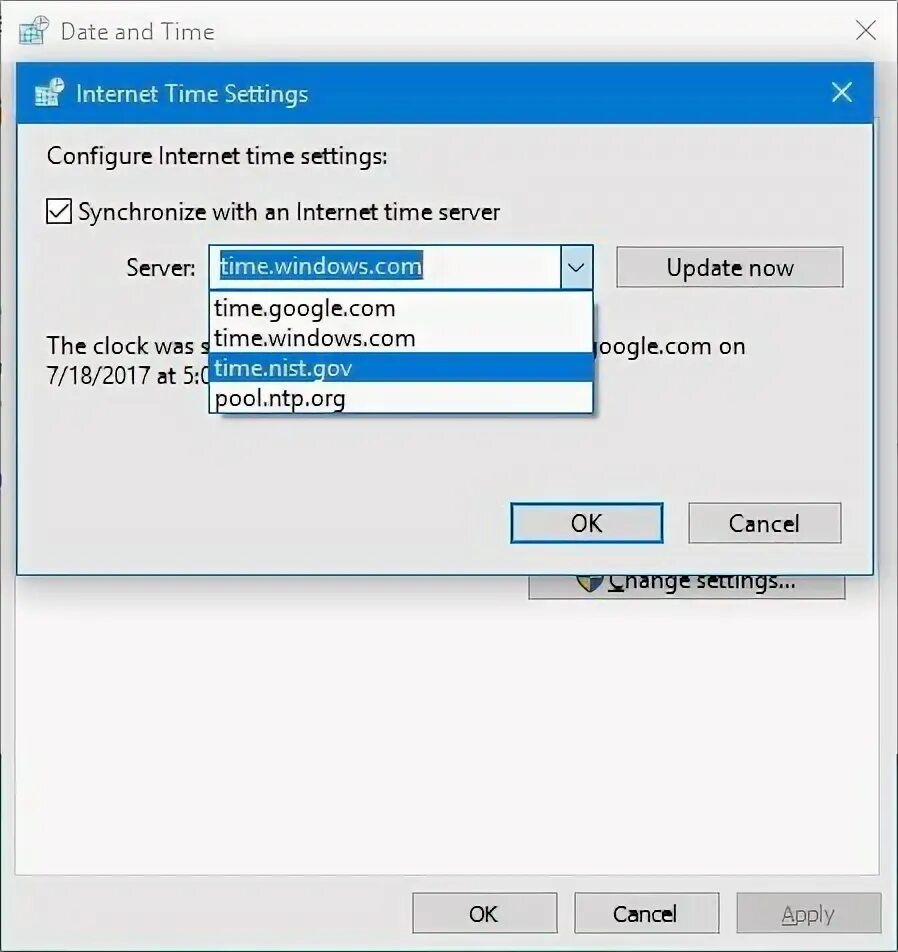 Windows time server