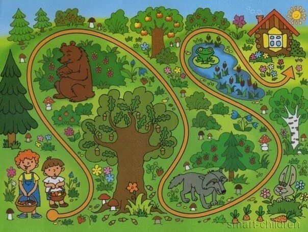 Игра путешествие в лес. Игра Лесная тропинка Лабиринт. Лесные тропинки игра. Игровое поле с тропинками. Сказочная тропинка.
