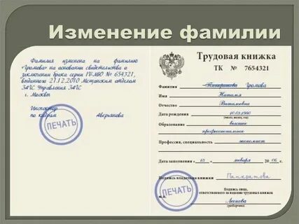 Когда нужно менять фамилию