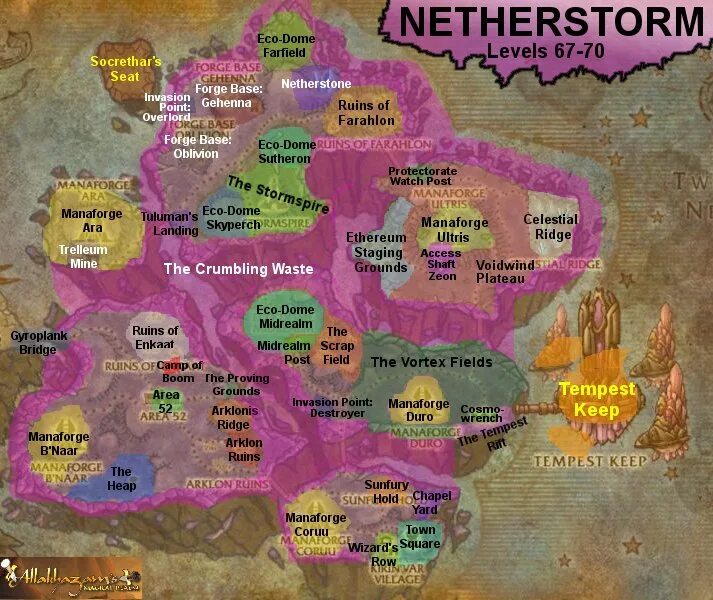 Netherstorm. Netherstorm Eco-Dome Midrealm. Sunfury hold Netherstorm. Forge Base Oblivion. Keep leveling