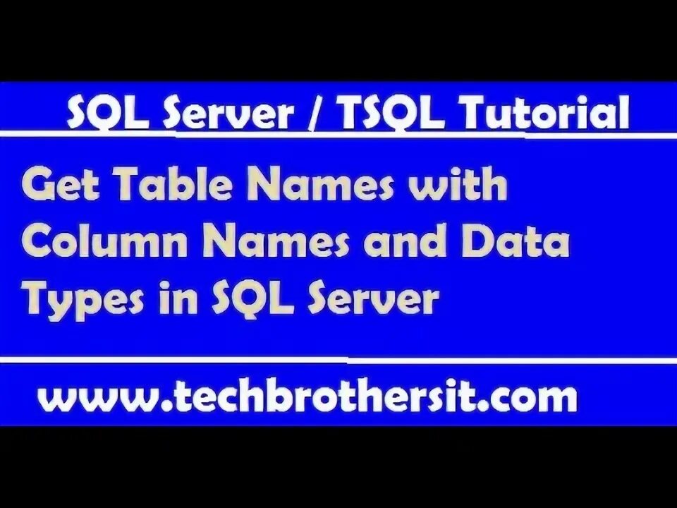 Sql select column names. Sql select column names