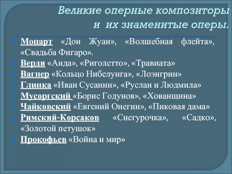 Опера название произведения. Известные оперы Моцарта. Оперы и их композиторы. Оперные композиторы и их знаменитые оперы. Известные оперы композитора Моцарта.