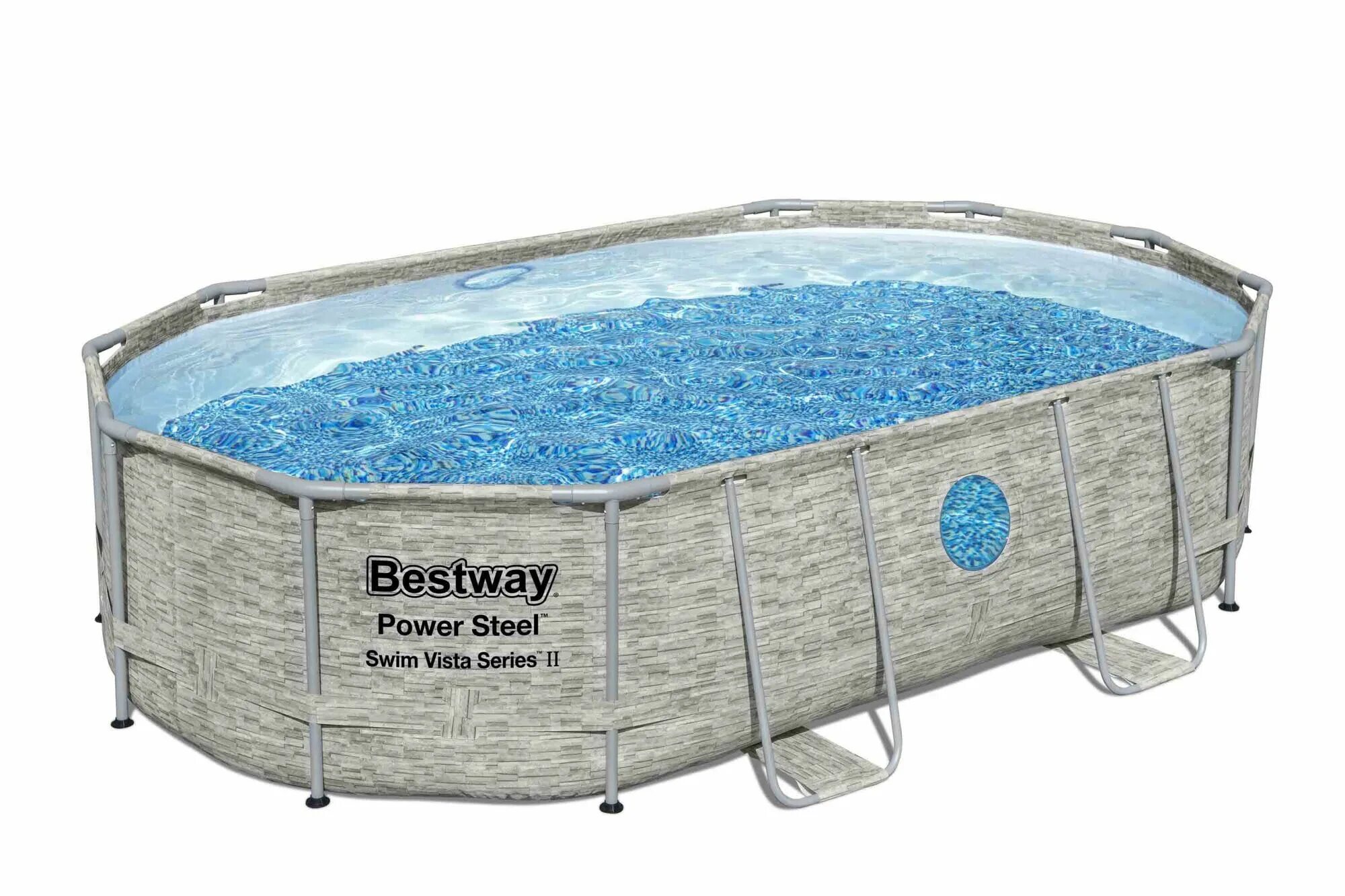 Овальные бассейны купить. Каркасный бассейн Bestway Power Steel Swim Vista. Каркасный бассейн Bestway Power Steel Swim Vista Series 56714 ротанг. Бассейн Бествей каркасный овальный. Бассейн 4,27х122 Bestway.