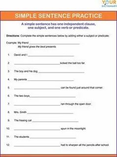 Simple sentences in english