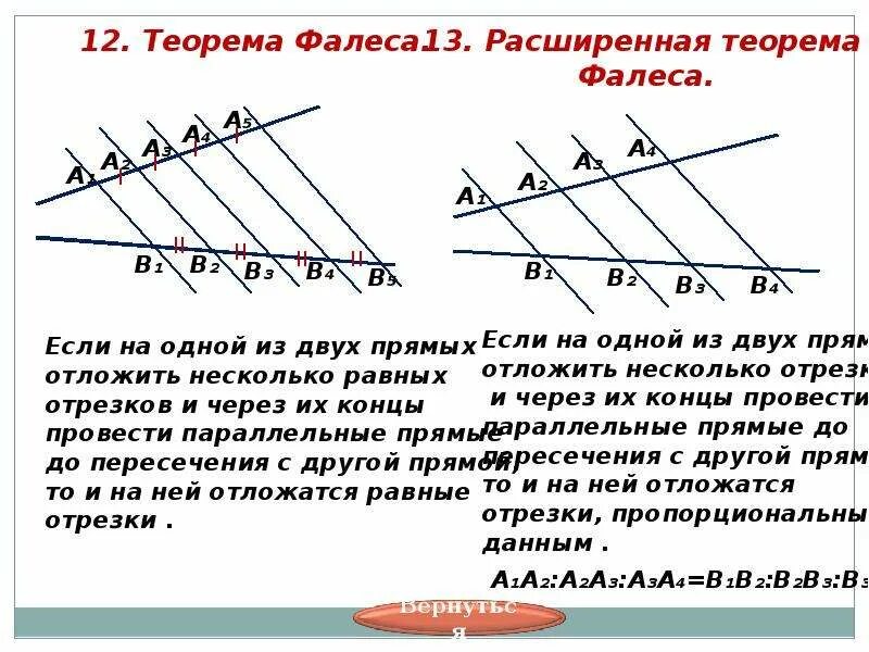 Теорема фалеса рисунок. Расширенная теорема Фалеса формулировка. Геометрия теорема Фалеса. Теорема Обратная теореме Фалеса формулировка. Теорема Фалеса 8 класс в параллелограмма.