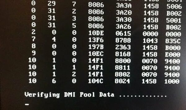 Dmi pool data. Verifying dmi pool data. dmi pool data что это. verifying dmi pool data и дальше. verifying dmi pool data и дальше не грузит.