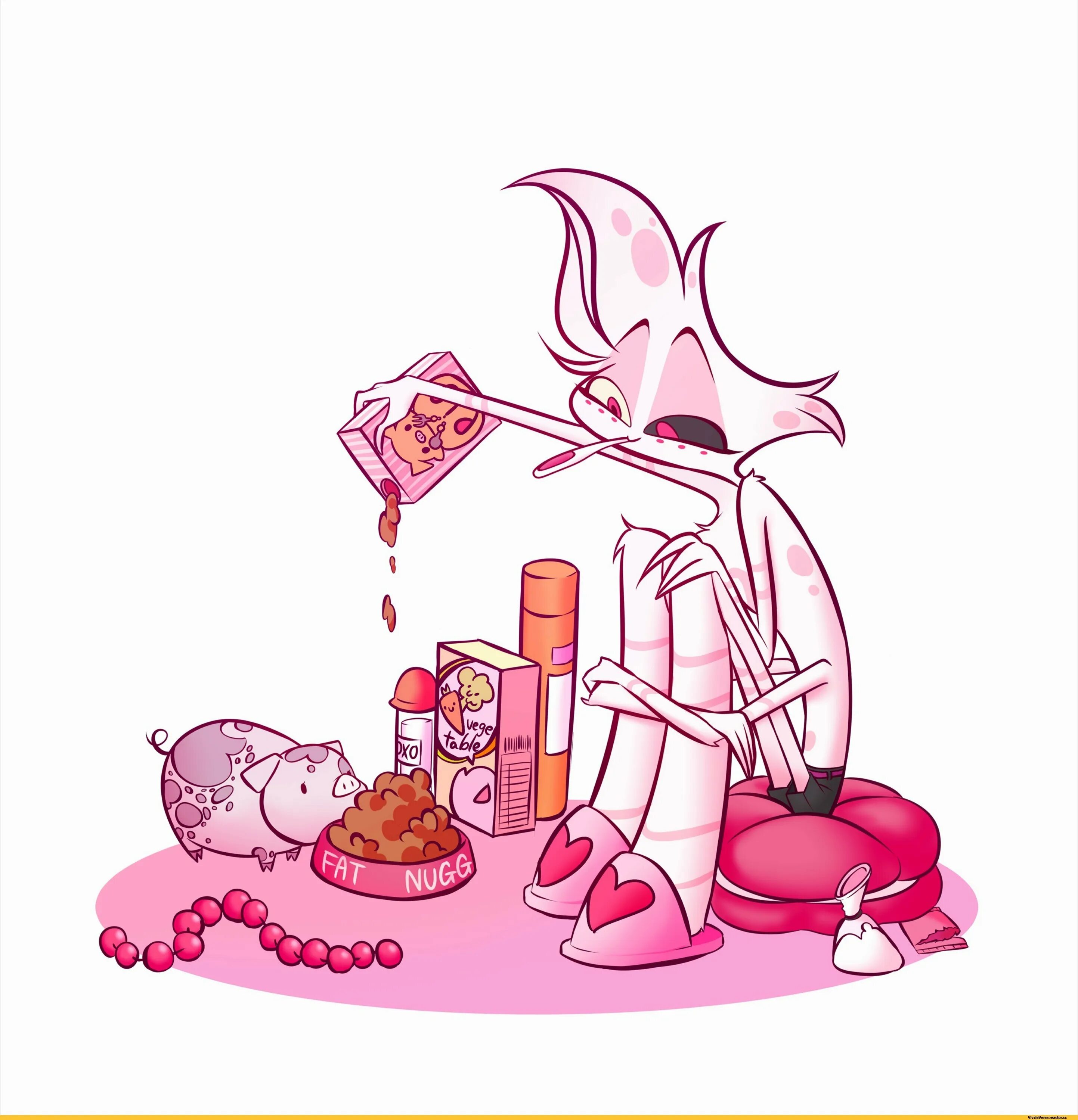Наггетс хазбин. Angel dust hazbin hotel art. отель хазбин арты angel dust. отель хазбин энджел и свинка. энджел даст отель хазбин свинка.