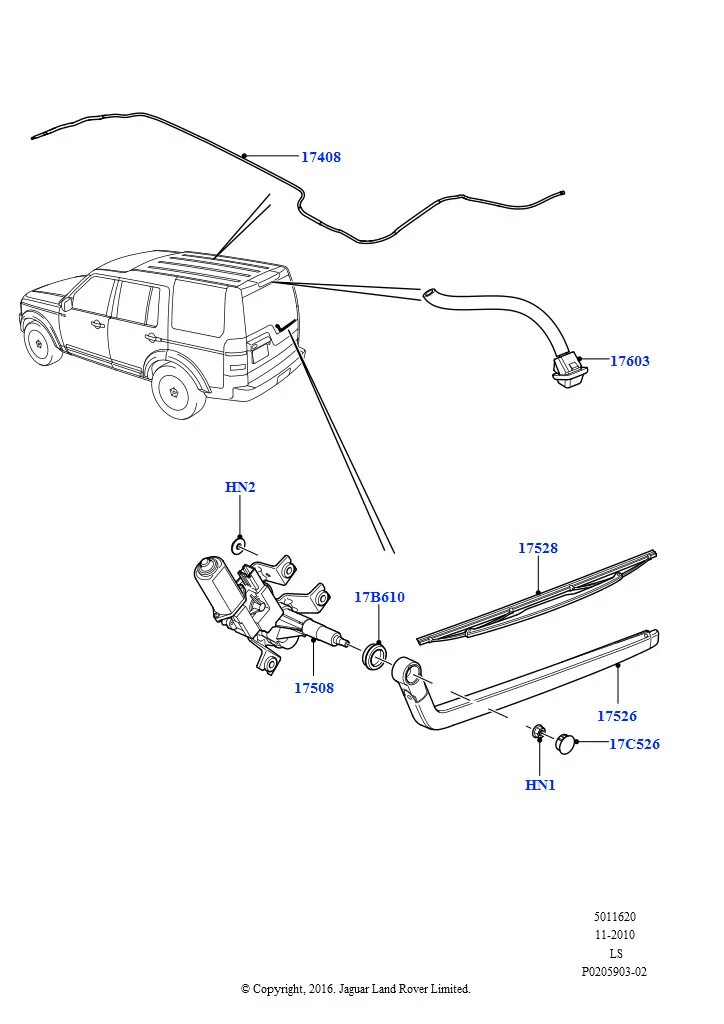 Дворник на задней двери. - Land Rover Discovery Sport (1G), 2,2 л, 2015 года рас