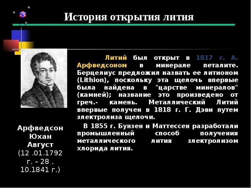 История открытия элемента лития. Литий презентация. История открытия лития презентация. Применение лития презентация. Открытие щелочных металлов сообщение