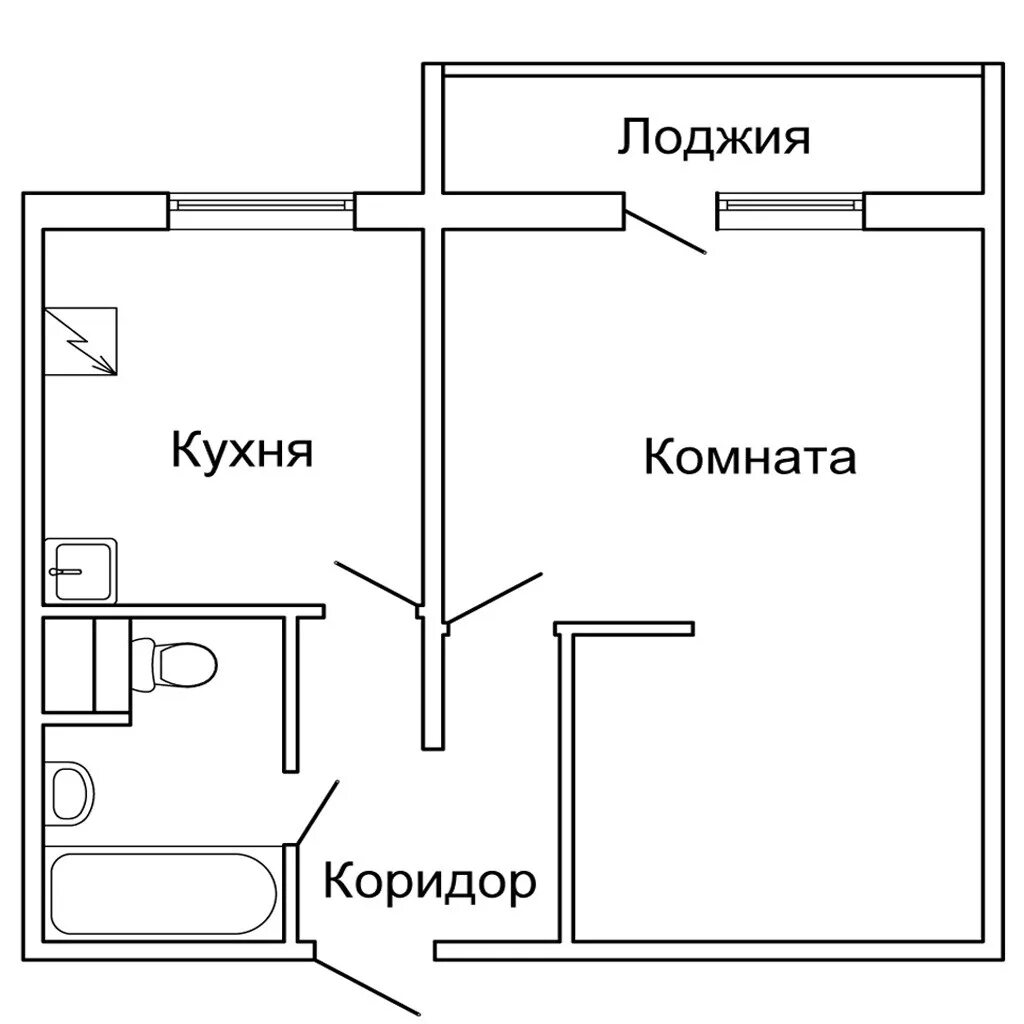 Однокомнатная квартира на карте. План однокомнатной квартиры. Схема однокомнатной квартиры. План однокомнатной квартиры в панельном доме. Планировка 1 комнатной квартиры.