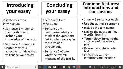 Introduction and conclusion of essay