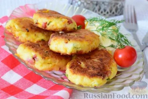 Котлеты картошки с яйцом на сковороде