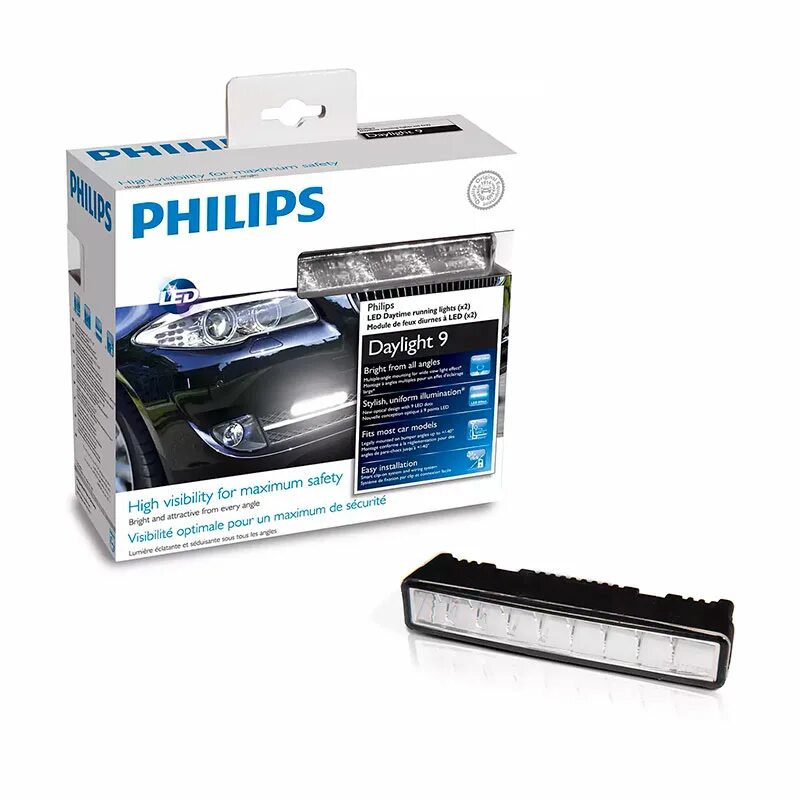 ДХО Филипс Daylight 9. Ходовые огни Philips Daylight 9 (12831wledx1). Ходовые огни Philips Daylight 9. Дневные ходовые огни Philips DAYLIGHTGUIDE led 12825wledx1.