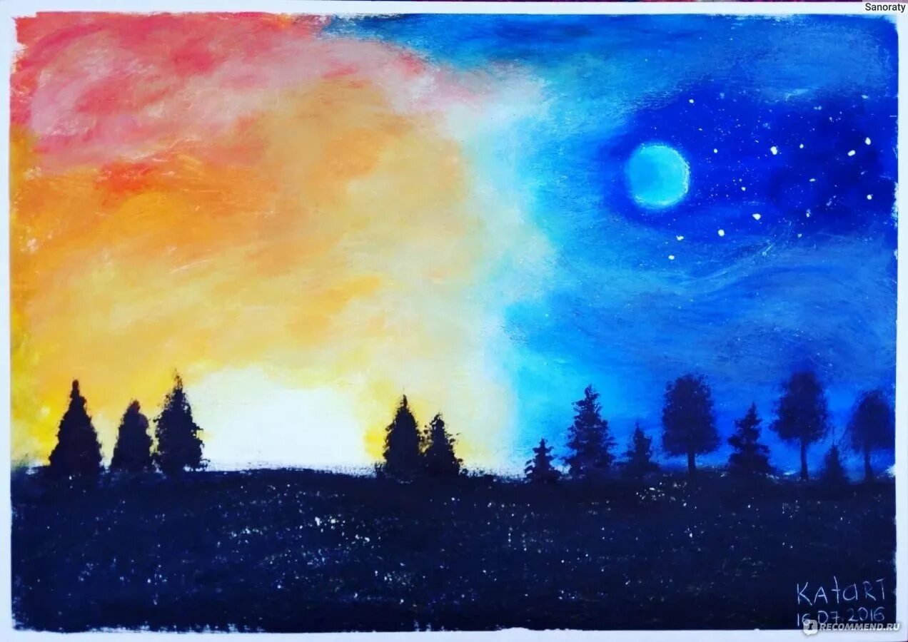 Нарисовать рисунок красками. Пейзажи гуашью легкие. Ночной пейзаж гуашью. Рисунок гуашью легкий. Ночной пейзаж акварелью для начинающих.