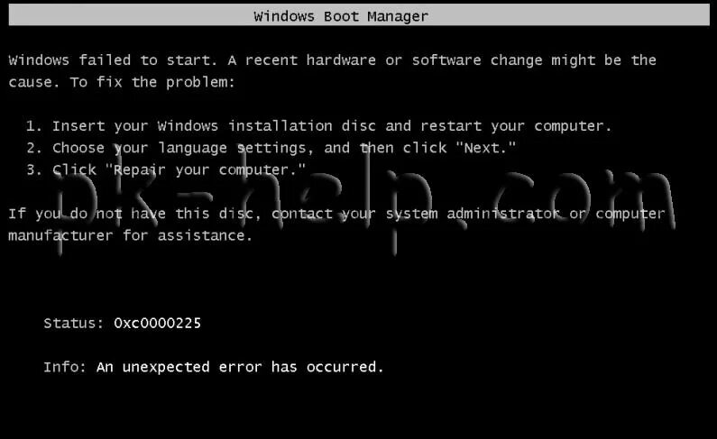 Ошибка unknown error code 0xc0000225 0xc0000225. Слетел загрузчик Windows 10. 0xc0000225 при загрузке Windows. 0xc0000225 при загрузке на ноутбуке. Status 0xc0000225.