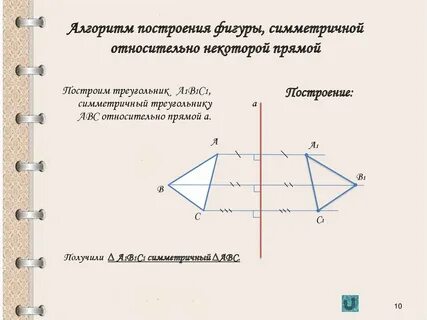 Как построить фигуру симметричную данной