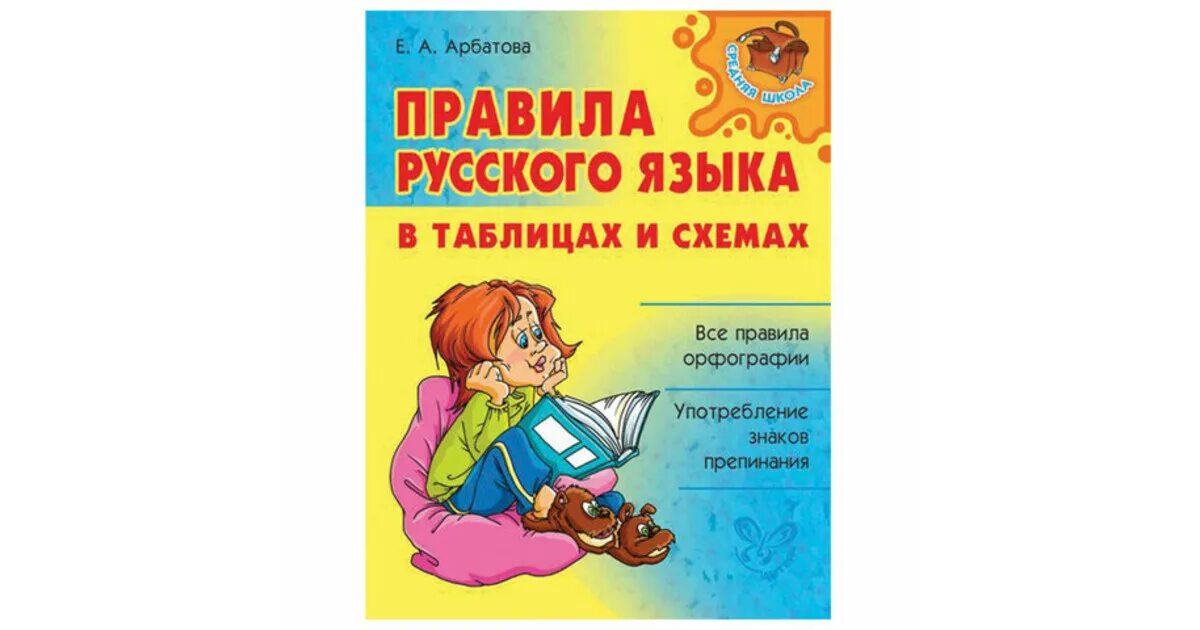 Русский язык под музыку. Ушакова грамматика английского. Арбатова правила русского языка в таблицах.