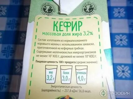 Кефир на 100 грамм