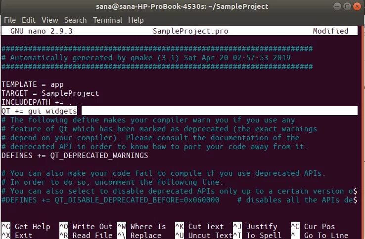Deprecated features. .pro файл в qt. qt deprecated. project qt. qmake linux пример.