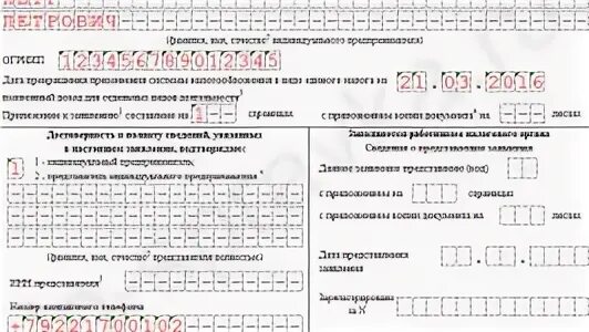 Образец заполнения торгового сбора