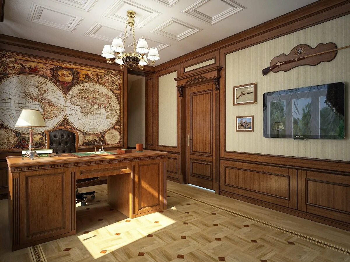 Кабинет сайт. Интерьер кабинета Рэма Вяхирева. Кабинет из дерева. Отделка кабинета. Интерьер кабинета в классическом стиле.