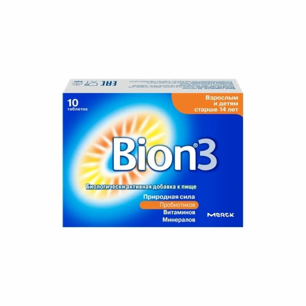 Бион 3 таблетки, 30 шт. Мерк КГАА. Бион б-001.3. Bion c4092a[bionc4092a] [Бион]. Бион 3 таб. 1,05г №10.