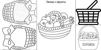 раскраска корзинка пустая для детей