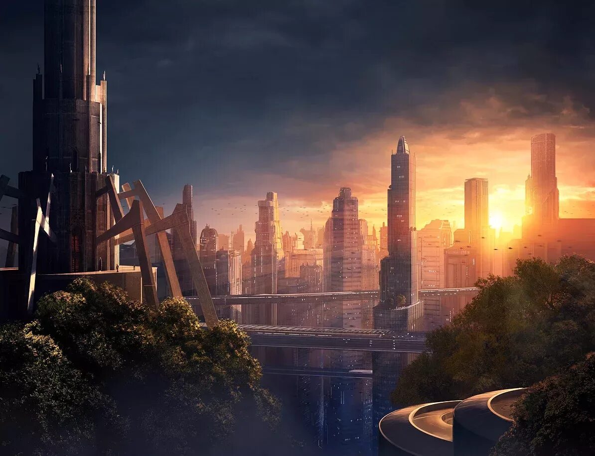 Light future. Sci Fi город футуризм. Футуристический пейзаж. Город будущего. Город в будущем.