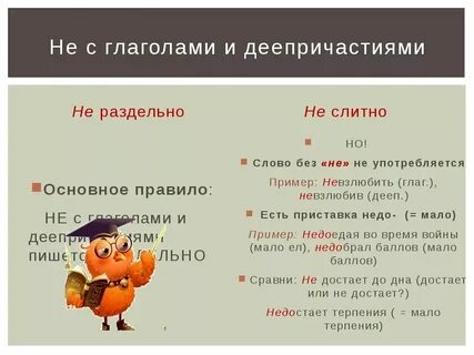 Не с деепричастиями пишется раздельно или