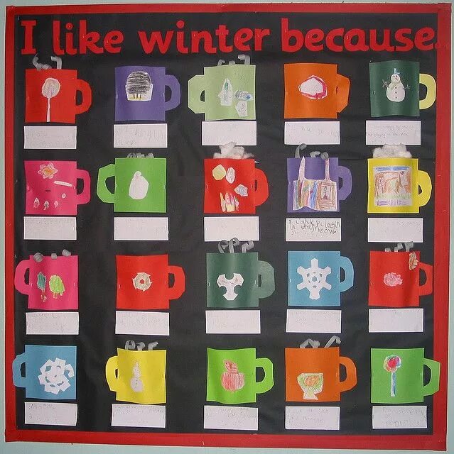 I like school because. I like Winter. Ideas for Educational Bulletin Board. Talking Board in the Kindergarten. Mario early years Preschool fun.