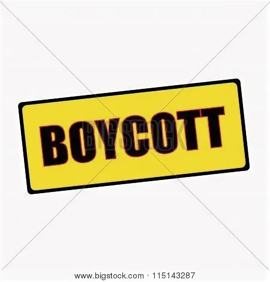 Boycott. Бойкот скин. Rectangles sign.