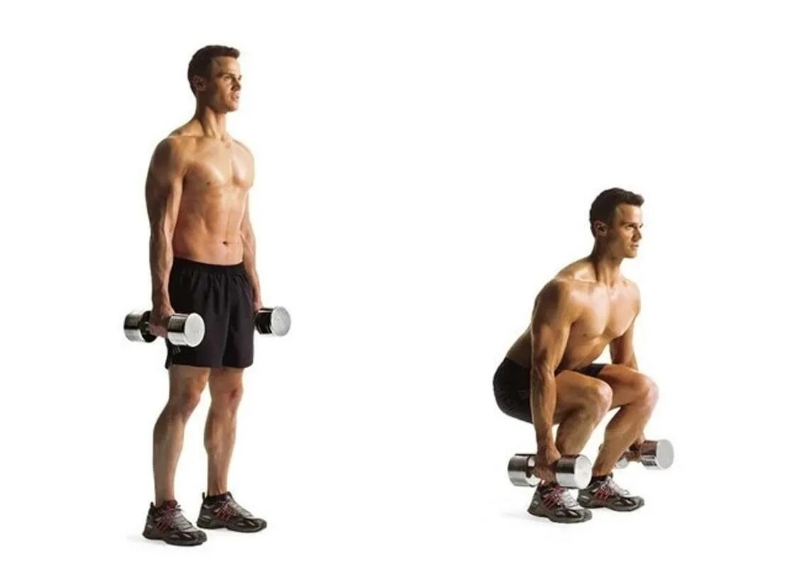 Приседания с гантелями для девушек. Приседания для ягодиц с гантелями. Приседания с гантелями для мужчин техника выполнения. Упражнение присед с гантелями. Приседания с гантелями.