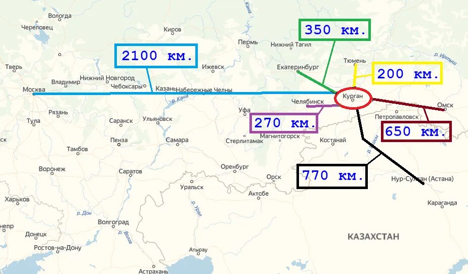 200 км от москвы какие города
