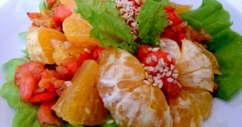 Креветки с апельсинами