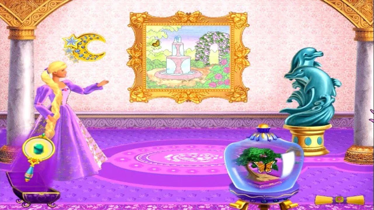Бесплатные игры рапунцель. Barbie as Rapunzel игра. Барби принцесса Рапунцель игра. Барби Рапунцель игра 2002. Игра Барби заколдованный замок.