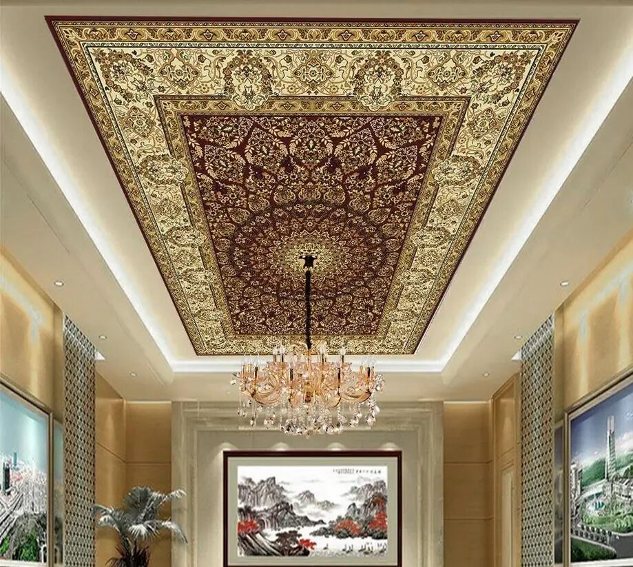 Потолки ковров. Карниз на глянцевом потолке. Натяжной потолок с золотым орнаментом. Потолковый вологда натяжные потолки. Потолки ковров.