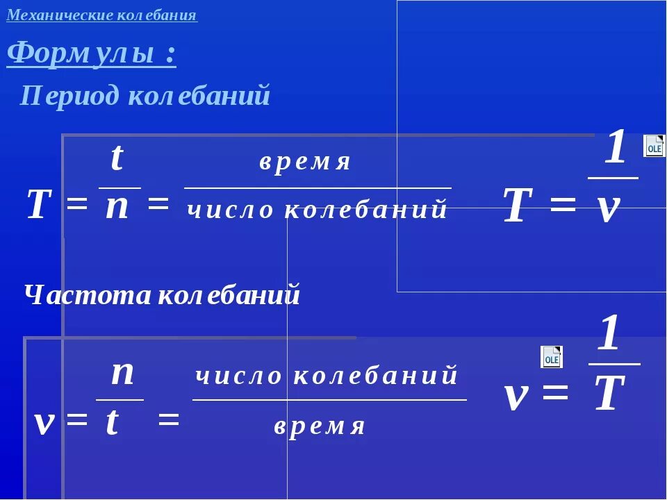 Формула 9. Период колебаний формула физика 9 класс. Формулы по физике период частота колебаний. Механические колебания физика 9 класс формулы. Частота вынужденных и свободных колебаний формулы.