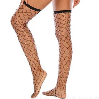 MSemis Womens Ladies Hot Exotic Socks Shiny Rhinestone Hollow Out Fishnet O...