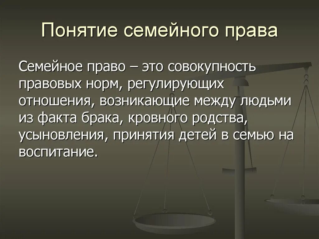 Семейное право сообщение кратко. Семейное право основные понятия.