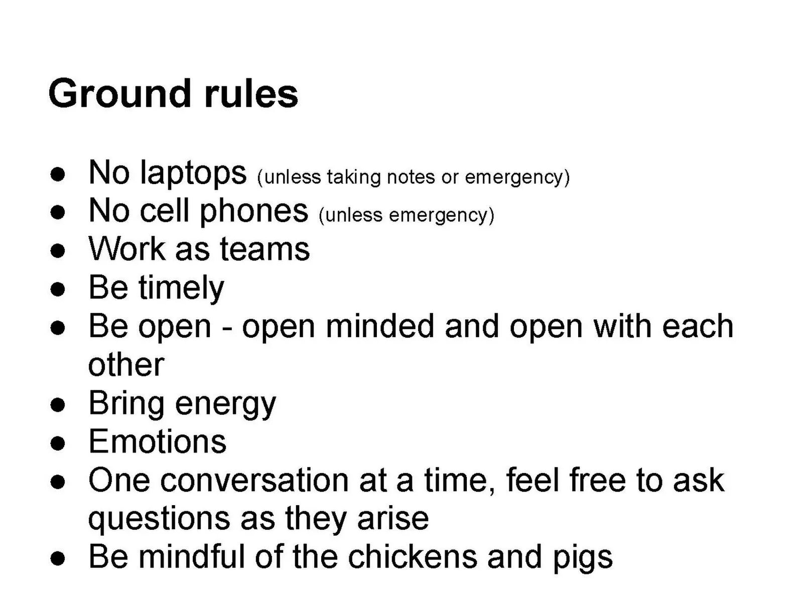 Ground rules. Ground rules для it команды. some ground rules.... notes on cell phone. grounded rule 3.