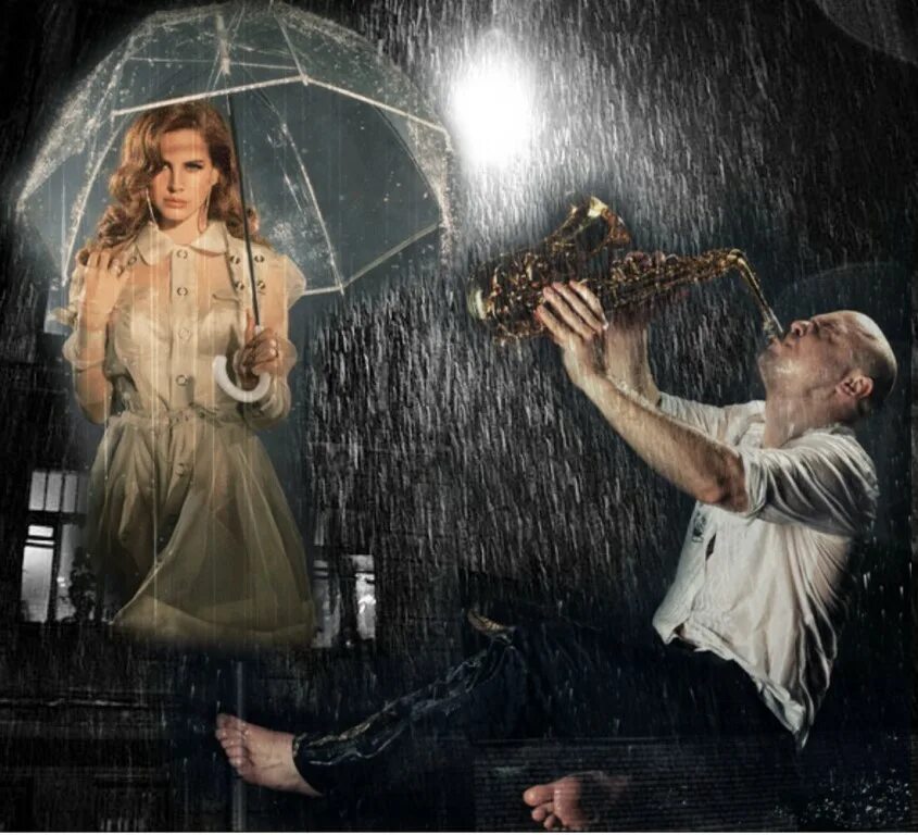 За окном девочка кто поет. Блюз под дождем. Саксофонист под дождем. "Мелодия дождя". Музыкальный дождь.