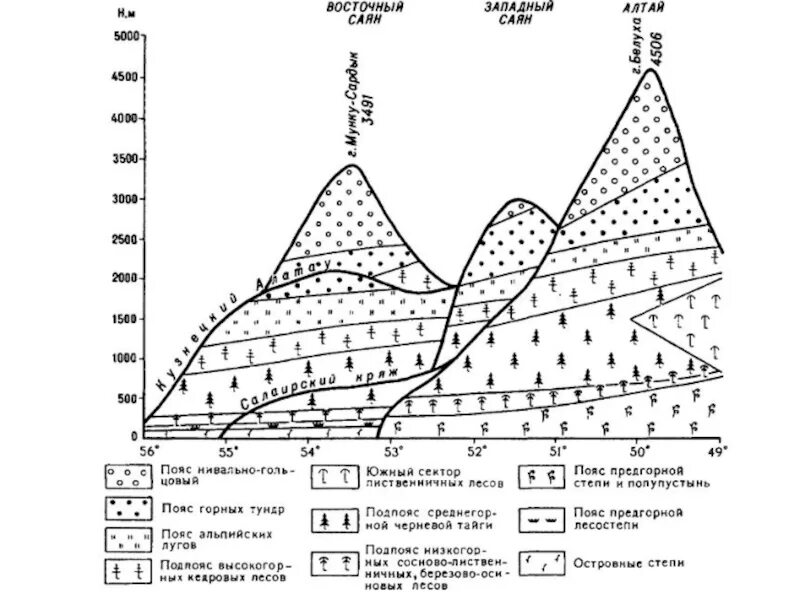 Высотная поясность в горах Алтая. Схема ВЫСОТНОЙ поясности Алтая. Схема ВЫСОТНОЙ поясности алтайских гор. Высотная поясность восточного Саяна схема. Площадь какого высотного пояса сокращается в хибинах