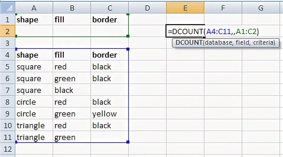 Database field