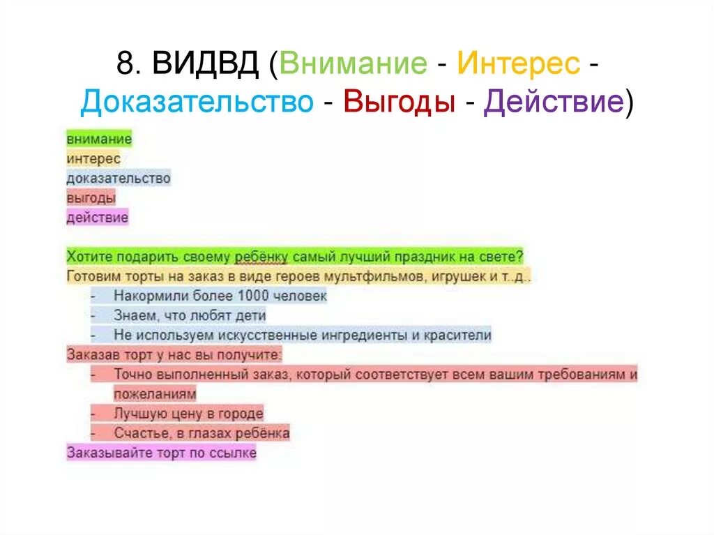 Внимание интерес действие. Формулы продающих текстов. Внимание и интерес формула. Блоки продающего текста кот. Выгода из действий.