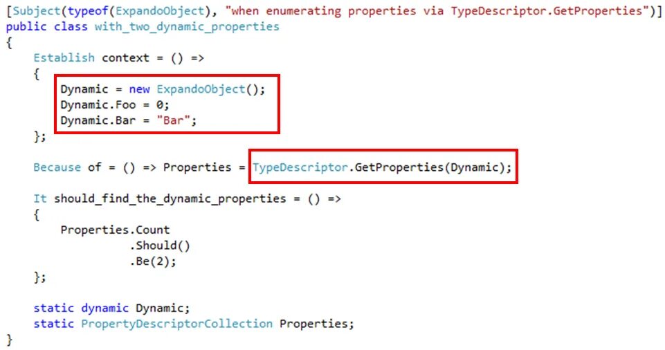 Dynamic properties