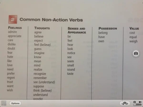 Non continuous verbs